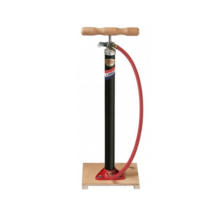 Fahrradpumpe auf Holzbrett mit Dunlop Valiel