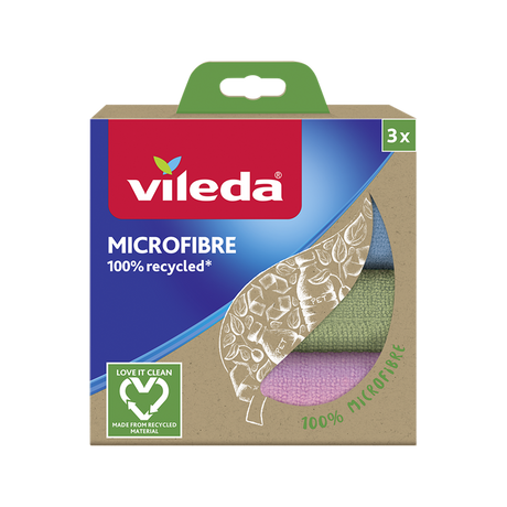 Vileda Mikrofasertuch 3er-Pack 100 % recycelt | 4 Stück