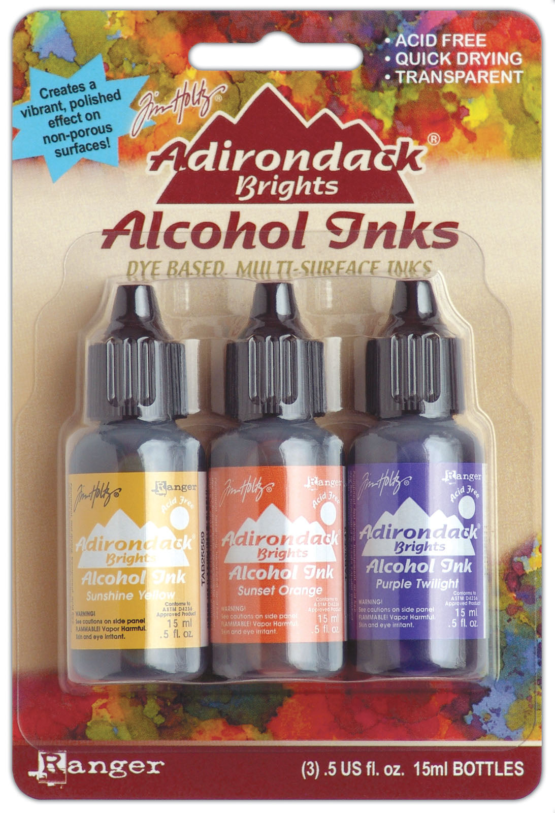 Ranger Tinte Ranger • Tim Holtz Adirondack Alkoholtinten Gelb, Orange Lila 14 m