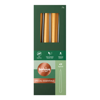 Gothic-Kerzen 245 24 4x metallic goldorange | 2 Stk
