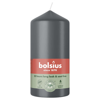 Bolsius Stumpenkerze 120 58 Stormy Grey | 6 Stück