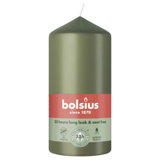 Bolsius Stumpenkerze 120 58 frische Olive | 6 Stück