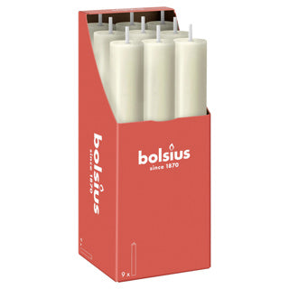 Bolsius rustikale Tischkerze XL Soft Pearl | 9 Stück