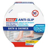 Tesa 1054866 – Anti-Rutsch-Badewannendusche 5 m x 25 mm | 6 Stück