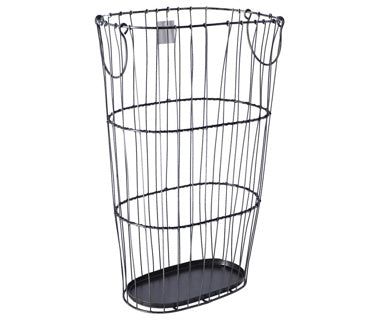 Kein Markenkorb Jill, graues Metall, 17 x 28 x 43 cm