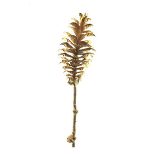 No brand künstlicher Zweig Tannenzapfen gold 64cm | 3 Stück