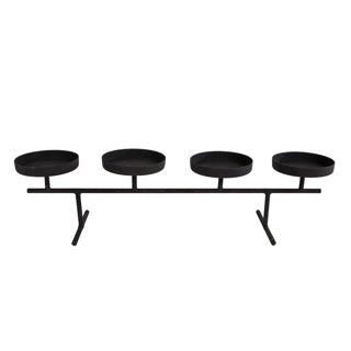 No brand Kerzenständer Quin mattschwarzes Metall 40x9x9cm | 6 Stück