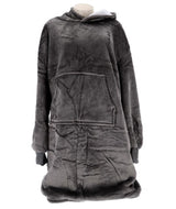 No brand Kapuzenpullover, kariert, Sherry, 70 x 110 cm, Anthrazit