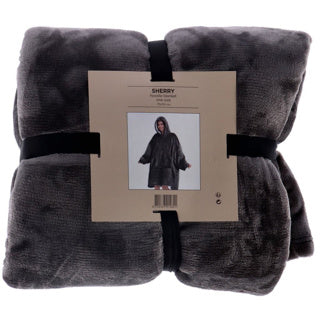 No brand Kapuzenpullover, kariert, Sherry, 70 x 110 cm, Anthrazit