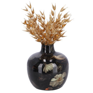 Vase Taube m schwarz Kugel Metall 18x18x18 cm
