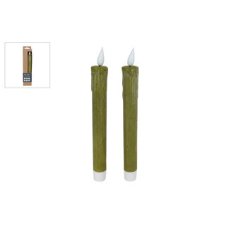 Kein Feuer Kerze LED-Fernbedienung grün Set2 | 2 Stk