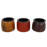 No brand Teelichthalter Ludo recyceltes Holz 6x6x10cm | 6 Stück