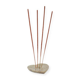 Kein Feuer Räucherstäbchenhalter Speckstein Herz 10,5 cm | 12 Stück