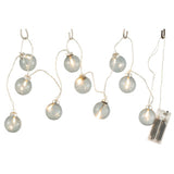 Lichtketting led op batterij glazen bollen grijs 165 cm | 4 stuks