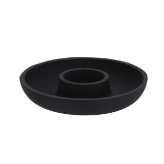 No brand Kerzenhalter Aluminium schwarz 13,5x13,5x2,5cm | 2 Stk