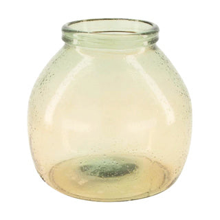 No brand Vase recyceltes Glas ø21x20 cm beige | 2 Stk