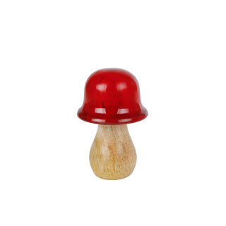 No brand Skulptur Pilz Mango 6x6x10 cm | 4 Stück