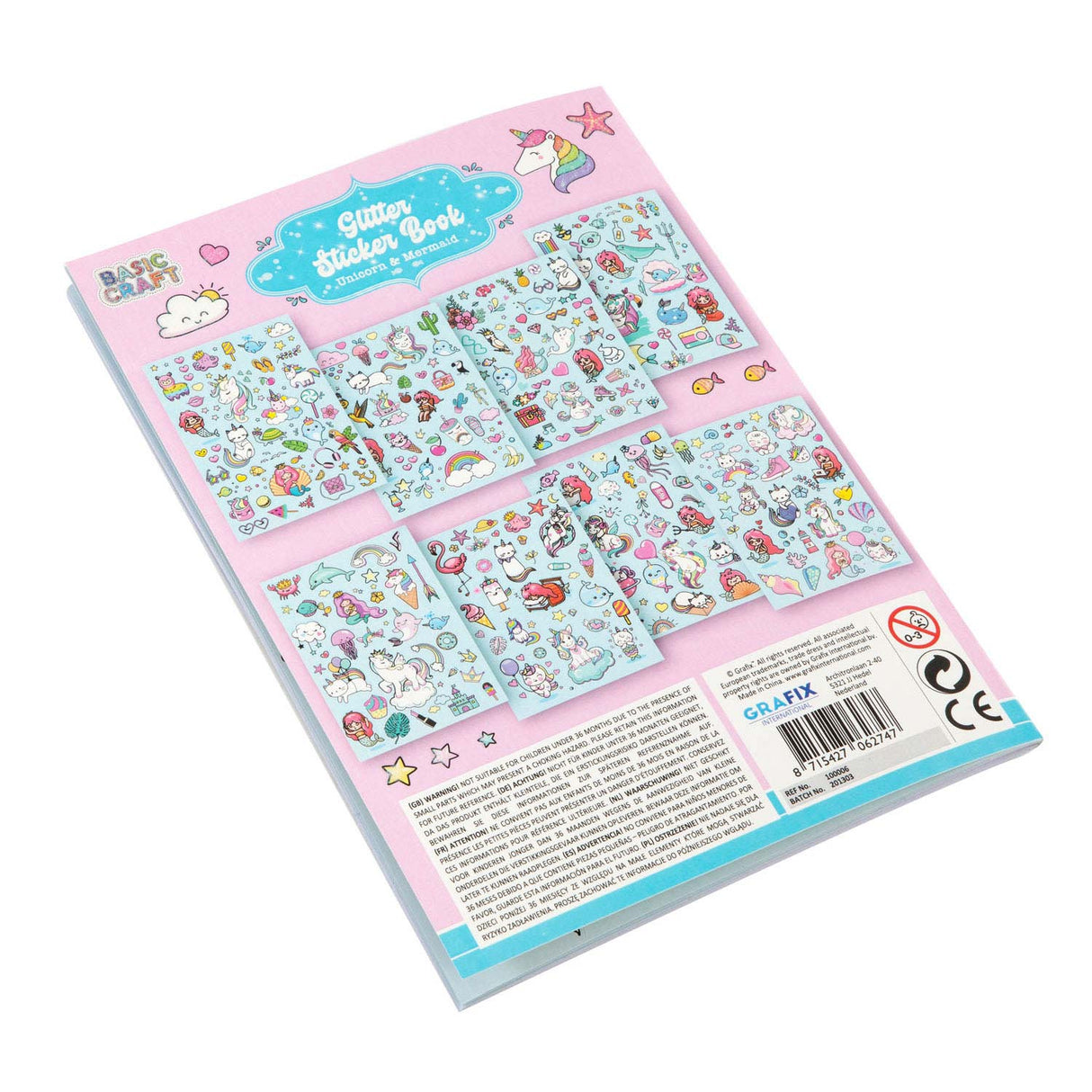 Kreatives Bastelgruppen-Glitzer-Stickerbuch A5 – Blau