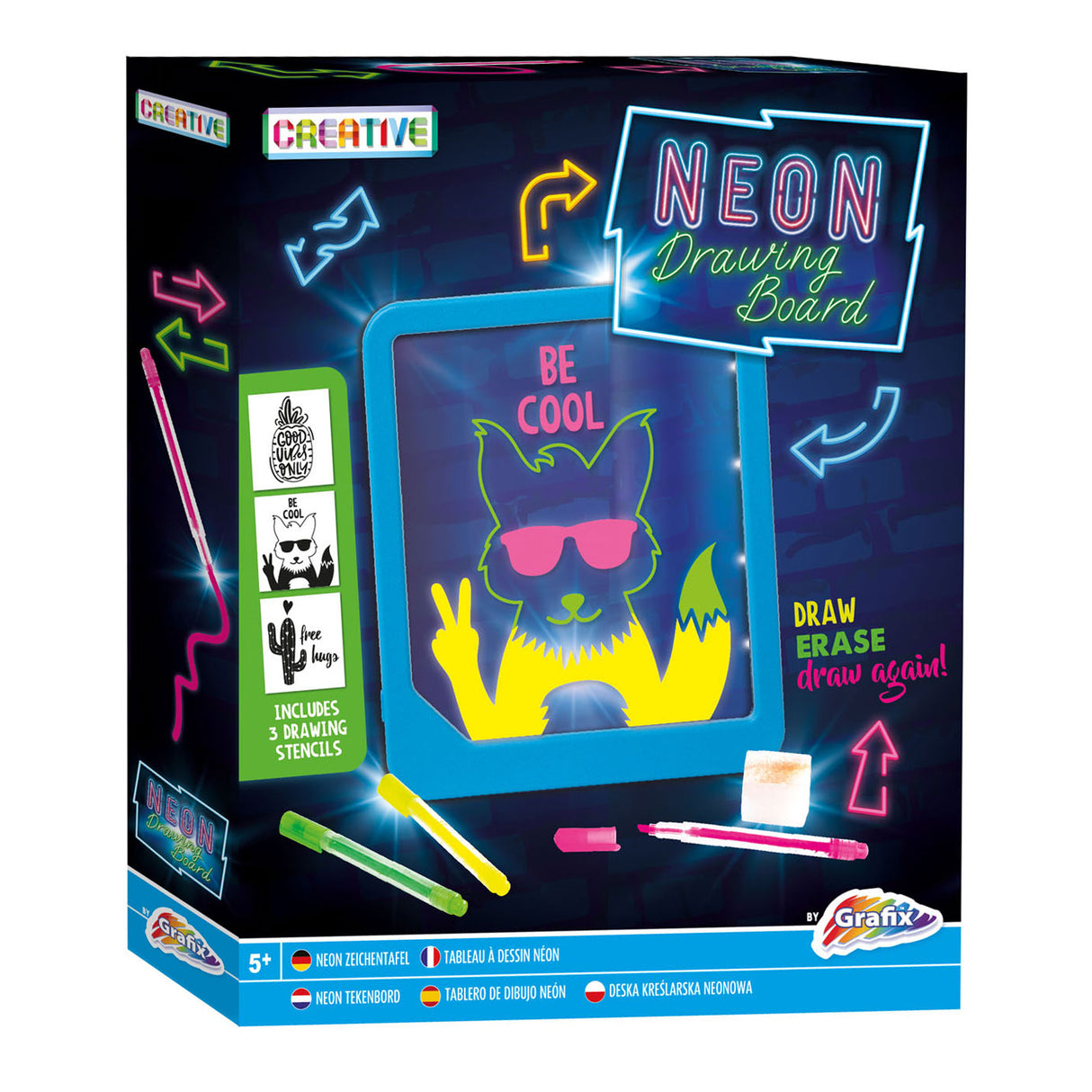 Kreative Handwerksgruppe Neon -Zeichenbrett mit Licht