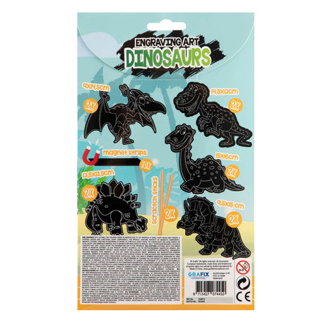 Grafix Kratzset Magnete Dinosaurier, 10 Stk.