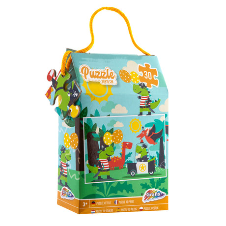 Kreatives Bastel-Gruppenpuzzle Dinosaurier, 30-tlg.