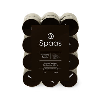 Spaas duftende Teelichter, Blockpackung x24, 4,5 Stunden – Twinkling Touch | 5 Stück