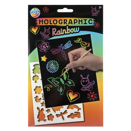 Creative craft group a5 kraskaarten glitter regenboog - 4 kraskaarten