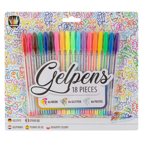 Grafix Gel Penny Set Neon Glitter Pastell, 18dlg.