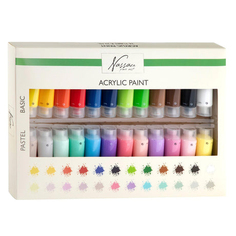 Nassau Fine Art Nassau Acrylfarbenbasis und Pastellfarben, 24 x 22 ml