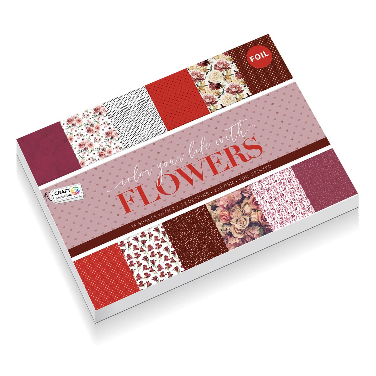 Kreative Handwerksgruppe Craft Cardon mit Folie, 24 Felling Blumen