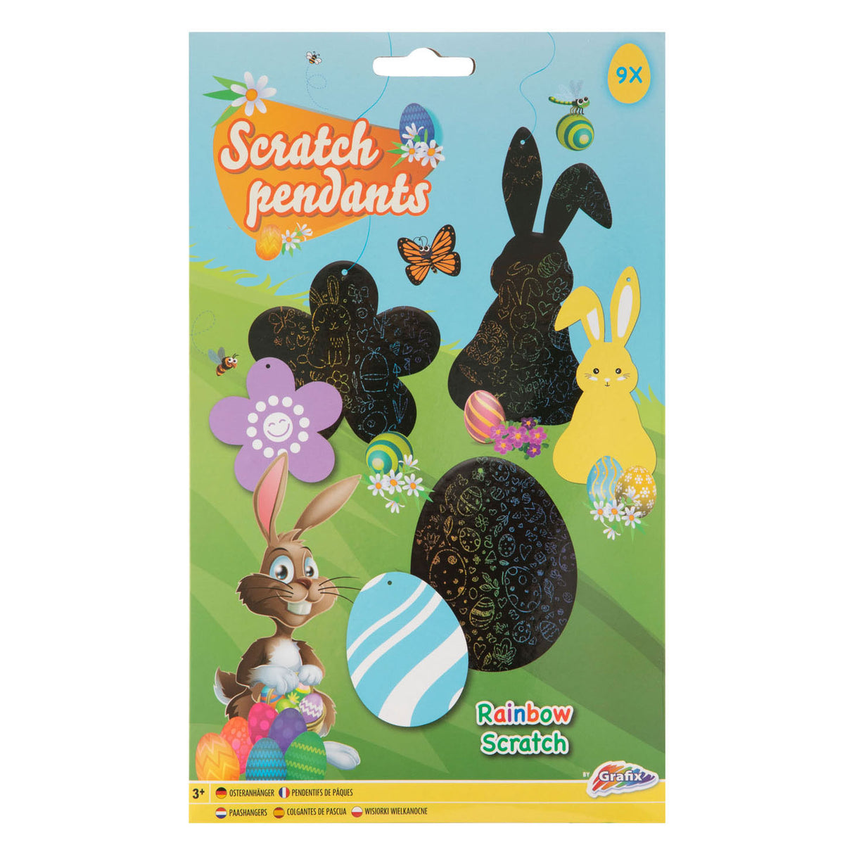 Kreative Bastelgruppe Kratzanhänger Ostern, 9-tlg.