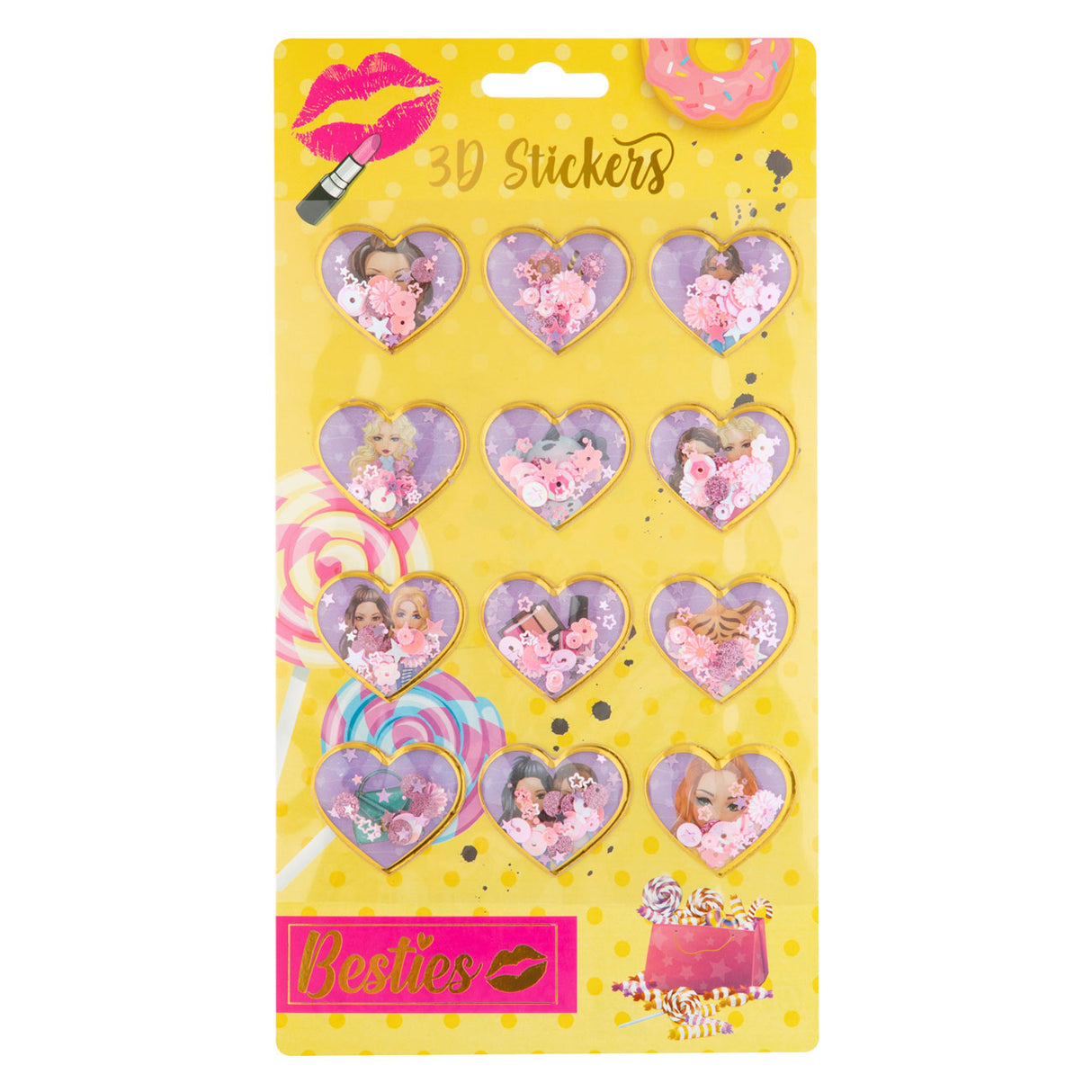 Besties Grafix 3D-Glitzeraufkleber, 12er-Pack
