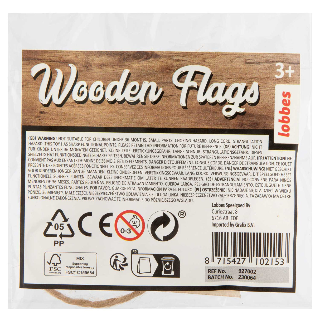 Lobben schmücken Ihre hölzerne Mini-Flaggenlinie