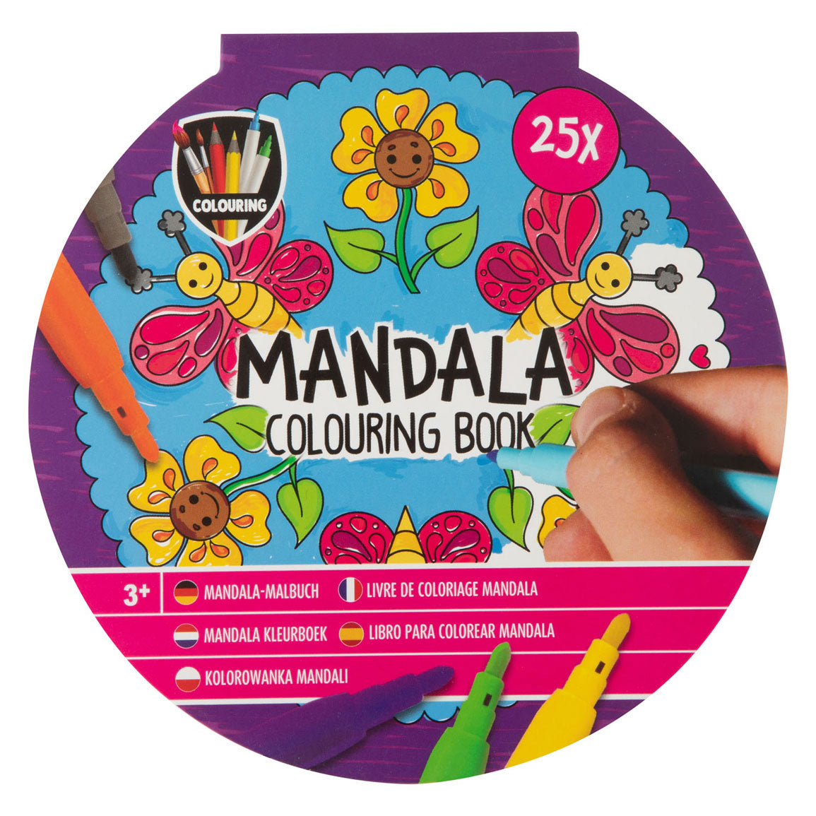 Kreatives Bastelgruppen-Mandala-Malbuch, 25 Seiten zum Ausmalen