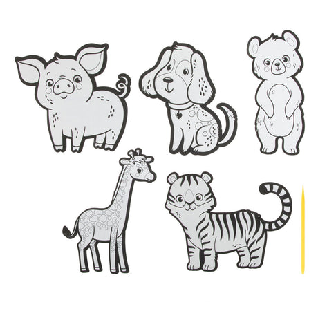 Kreative Handwerksgruppe Kraskunst Sticker - Dieren, 6dlg.