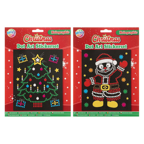 Kreatives Bastelgruppen-Weihnachtsaufkleberset mit holografischen Punkten