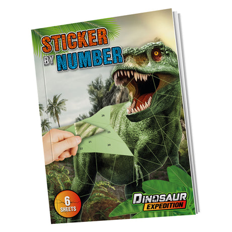 Grafix Aufkleber nach Zahlen Dino A4 6 Designs