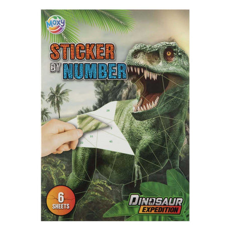 Grafix Aufkleber nach Zahlen Dino A4 6 Designs