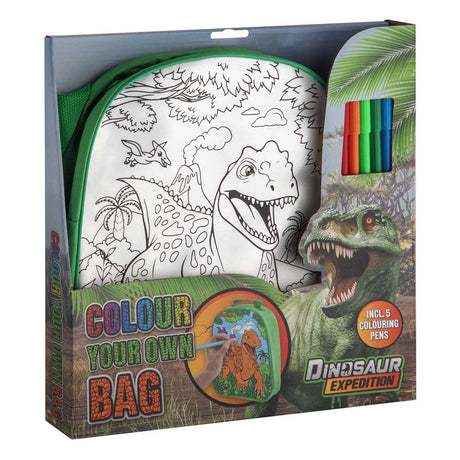 Die kreative Bastelgruppe „Dino“ bemalt Ihre eigene Tasche mit Markern