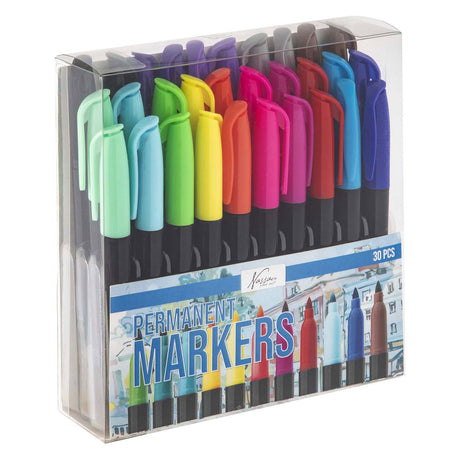Nassau Fine Art Permanentmarker 30 Stück – Marker für Kunststoff – Marker für Erwachsene – kreatives Zeichnen – Marker