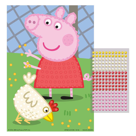 Kreative Bastelgruppe, Perlenkunst, die Peppa Pig bastelt