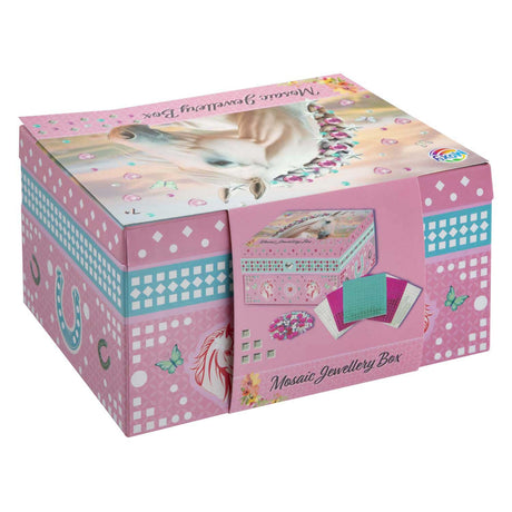 Moxy Pferd Schmuckkästchen Mosaik Deko – Bastelset Schmuckkästchen – Kreatives Spielzeug für Mädchen ab 3 Jahren – Geschenktipp Home Deco