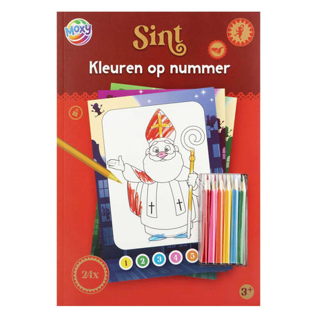 Kreative Bastelgruppe Sinterklaas Malen nach Zahlen mit 6 Bleistiften