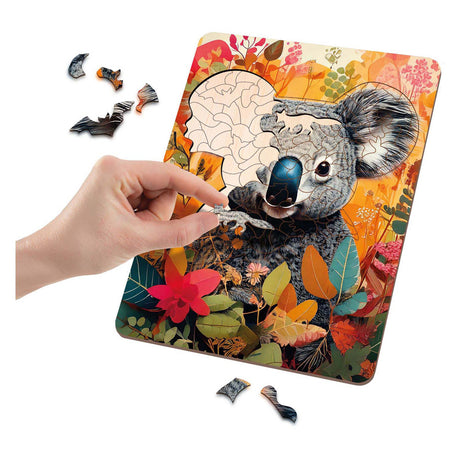 Moxy Holzpuzzle Koala mit einzigartigen Formen, 130 Teile