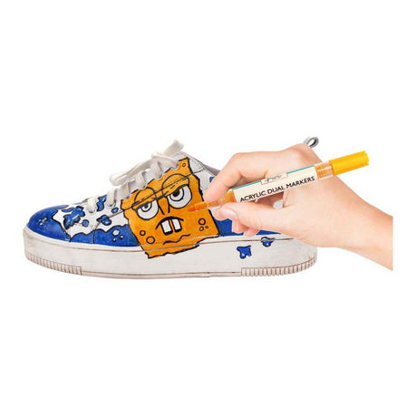 Nassau Fine Art professionelle Acrylmarker | 6 verschiedene Farben | Doppelmarker | geeignet für Steine – Schuhe – Glas – Kunststoff – Holz – Kleidung