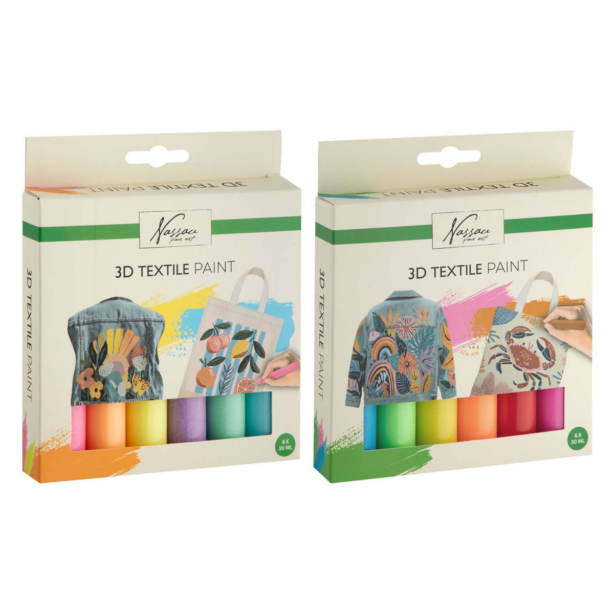 Creative craft group nassau 3d textielverf set - 6st.