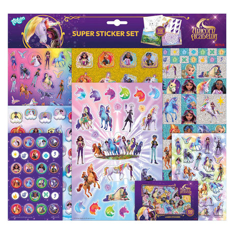 Creative Craft Group Totum Unicorn Academy Super-Aufkleber-Set – 8 Blatt