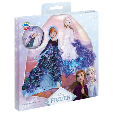 Moxy Disney Frozen Poke-Art-Karten – Anna- und Elsa-Kleider dekorieren – 3 Karten – 6 Stofffarben – inkl. Werkzeug - 17,5 x 13 cm - Spielzeug für Kinder - Basteln - für Mädchen und Jungen - auch für Kleinkinder - ab 3 Jahren - totum