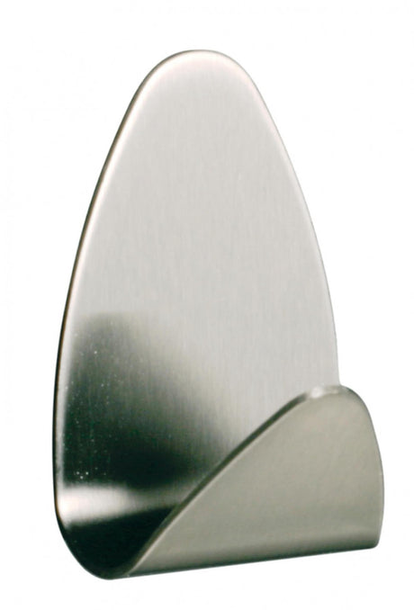 Tiger Klebehaken oval Edelstahl gebürstet 2er Set 31x52x23mm<br>