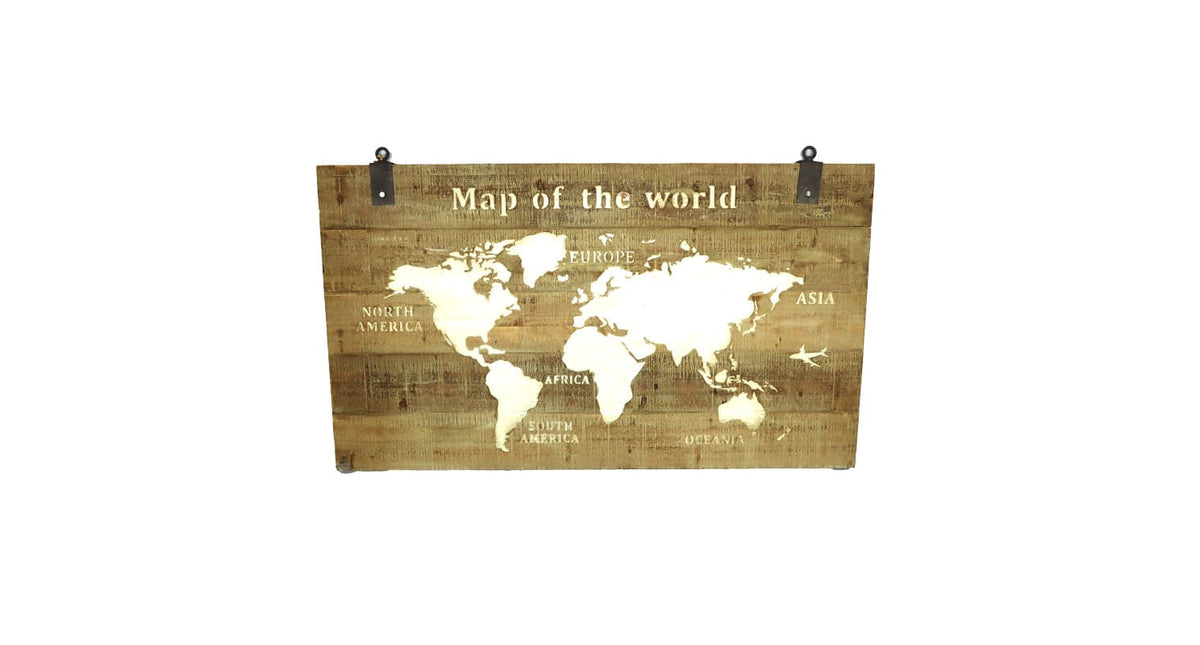 Wooden wall art 140x4.5x80cm white-wash